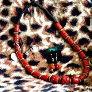 Red Tribal Boho Necklace